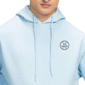 Sweat à capuche pour homme, coupe classique, en tissu polaire gris, imprimé sur la poitrine, style streetwear décontracté, confortable, OEM ODM, vente en gros - Product Image 5