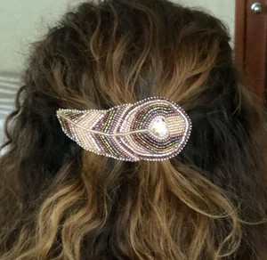 Statement Embroidery Seed Beaded Hair <b>Clip</b> For Wedding Party Vintage Handmade Hair Barrette for Women Decorative Hair Accessory - Product Image 6