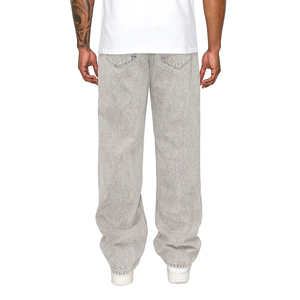 Jeans Anchos de Mezclilla para Hombre, Estilo Casual, Lavados y Desgastados, Diseño Moderno, Personalizados OEM - Product Image 3