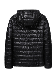 Chaqueta Acolchada Gruesa para Hombre con Capucha, Cierre Completo, Resistente al Agua, Forro Acolchado, Abrigo de Invierno 100% Nylon, Estilo Urbano, Plegable - Product Image 1