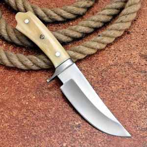 Drop Point Hunting Knife Stainless Steel Blade 0.6mm Thickness Ivory Handle Straight Edge Non Adjustable Blade - Product Image 5