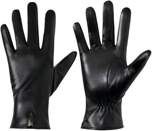 Gants de vélo en cuir jaune respirants avec doublure thermique en microfibre, longueur poignet, pour le cyclisme, les sports, les voyages et l'usage quotidien - Product Image 1