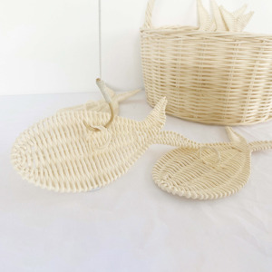 Juego de pesca de ratán con caña de pescar tejida y peces de juguete, juguetes educativos naturales para preescolares - Product Image 4