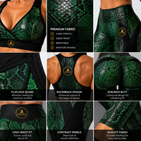 Ensemble de yoga imprimé serpent pour femme : Soutien-gorge de sport et leggings taille haute – Tenue de fitness et d'entraînement