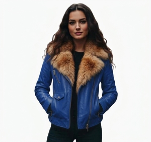 Blouson Bomber en Cuir Respirant pour Femme avec Col Montant et Fermeture Éclair Cachée – Veste en Cuir Tendance pour l'Hiver - Product Image 6