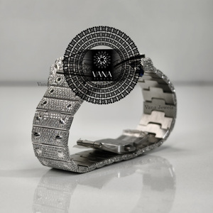 Vana Jewels Luxury Iced Out Moissanite Watch for Men <b>Automatic</b> Mechanical Stainless Steel Diamond Dial Custom <b>Wristwatch</b> - Product Image 6