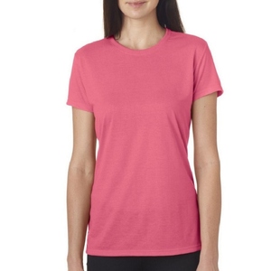 T-shirt rose à col rond pour femme, 100 % coton, coupe classique, couleur unie, décontracté, respirant, tricoté, sans manches, été - Product Image 1