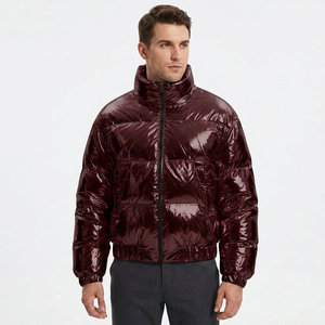 Chaqueta Acolchada Metálica Brillante Personalizada Unisex Cortavientos con Capucha, Abrigo Burbuja Brillante, Venta al por Mayor, Invierno, Gruesa, Cálida, Estilo Urbano - Product Image 2