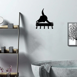 CIFbuy Appendiabiti da Parete Moderno in Metallo Nero, Stile Industriale Rustico, Doppio, Minimalista, Artistico, Riutilizzabile, Regolabile, Servizio Pick & Place - Product Image 2