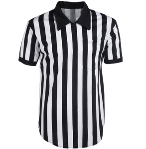 Camiseta de Árbitro Sublimada, Lisa, para Fútbol y Béisbol, Uniforme de Árbitro para Adultos, Manga Larga, Cuello Redondo, 100% Algodón, Talla Grande - Product Image 1