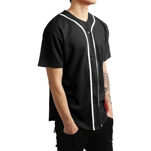 Camiseta Deportiva de Béisbol para Adultos, Negra y Blanca, de Poliéster Transpirable, Antibacteriana y con Protección UV - Product Image 3