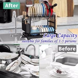 2nd Floor Large Kitchen Counter Tableware Drying Rack Stainless Steel Utensil Draining Rack for Utensils Knives Cups Cutlery - Product Image 6