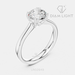 Bague de fiançailles solitaire ronde 1,10 carat, bijoux fins, certifiée IGI, or blanc 14 carats, diamant de laboratoire, bague d'anniversaire - Product Image 2