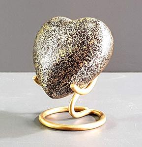 Majestic Brass Heart Shape <b>Keepsake</b> Cremation Urn <b>Memorial</b> Ash Holder Featuring Decorative Secure Closure And Fine Finish - Product Image 3