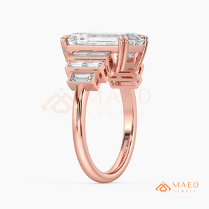 14K Rose Gold Asscher Cut Moissanite Engagement Ring Vintage Bridal Jewelry Gift Women USA Trend - Product Image 5