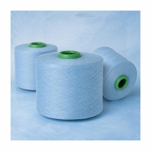 Hilo de Algodón 100% Hilado en Anillo, Blanqueado, para Tejido Textil, Absorbente de Humedad, Color Azul, Precio en India - Product Image 1