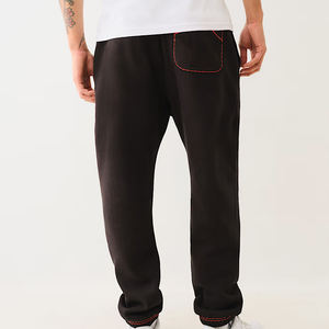 Pantalon cargo sportif à jambe large, personnalisable avec logo, pour homme, style rétro, décontracté, en molleton bouclette, coupe ample - Product Image 3