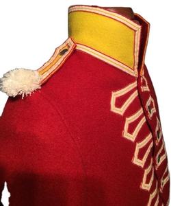 Veste d'été en coton rouge de haute qualité, style hussard, unisexe, col montant, manches longues, fermeture personnalisée, détail brodé - Product Image 5