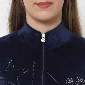 New Custom Made Logo Wholesale Price Cotton Full Sleeve Top Quality Women Rhinestone <b>Velvet</b> <b>Tracksuits</b> - Product Image 5