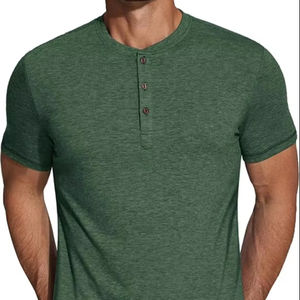 Camisetas de Hombre de Manga Corta, Casuales, Básicas, de Verano, con Botones al Frente, Logotipo, Sólidas, 100% Algodón, Ecológicas, Transpirables - Product Image 1