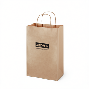 Supermarket Supplier Flat Handle Kraft Custom Print <b>Paper</b> Carrier <b>Bag</b> <b>Large</b> Bulk for Vietnam - Product Image 1