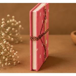 Diario de Tapa Dura de Tela Rosa CRAFT HACKLE con Puntos Blancos, Envoltura de Hilo, Papel Hecho a Mano, 50 Hojas, Encuadernación Cosida a Mano - Product Image 6