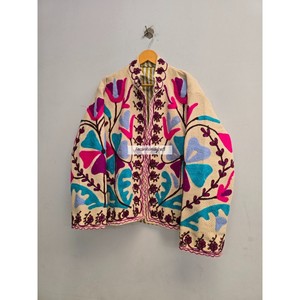 Chaqueta india 100% algodón, hecha a mano, corta, unisex, con bordado floral y forro interior de algodón, estilo boho chic. - Product Image 4