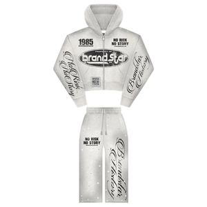 STEADY HUSTLIN Apparel Men's Full <b>Zip</b> <b>Hooded</b> Tracksuit Cotton Streetwear Autumn Regular Fit Side Pockets Letter Print - Product Image 1