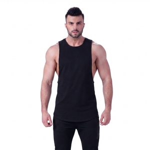 Men's <b>Black</b> Solid Color O-Neck <b>Knitted</b> <b>Tank</b> <b>Top</b> Casual Wear - Product Image 2