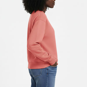 Sweat-shirt à capuche surdimensionné pour femme en molleton 100% coton, style hip-hop streetwear, col rond, fabrication OEM/ODM sur mesure, pour l'hiver - Product Image 3