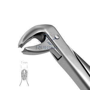 Forceps d'extraction dentaire médical à poignées texturées ergonomiques en acier inoxydable réutilisables légers pour chirurgie buccale manuelle - Product Image 4