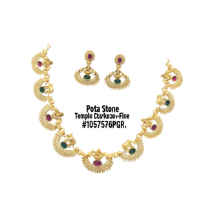Pota Stone and Temple <b>Necklace</b> Set-Fine Jewelry #10575576PGR - Product Image 2