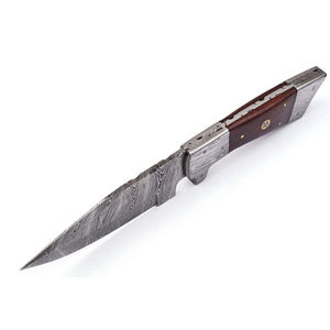 Couteau à lame pointue en acier Damas artisanal avec manche en bois pour la chasse, couteaux en vente à prix de gros. - Product Image 2