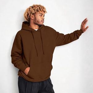 Unisex <b>Brown</b> <b>Tie</b>-Dye Knitted Pullover Hoodie Oversize Casual Sweatshirt Long Sleeve Kangaroo Pocket Everyday Streetwear Style - Product Image 5