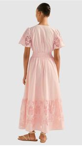 เดรสยาวคอวี แขนสั้น ปักลาย ผ้าฝ้าย สไตล์วินเทจ สำหรับผู้หญิง  ชุดเดรสยาวแขนยาวลายเครื่องบิน ไซส์ใหญ่ - Product Image 3