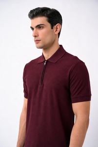 Camiseta Premium de Manga Corta para Hombre con Cierre de Cremallera, Hecha a Medida, Tejido Piqué 100% Algodón, Secado Rápido, Sólida, Cómoda y Elástica - Product Image 3