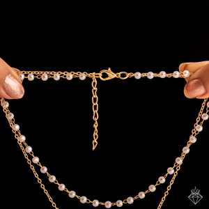 Gargantilla de perlas antideslustre de doble capa PRAO y collar con abalorio elegante collar de categoría de producto - Product Image 3