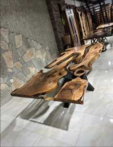 Wholesale Custom Live Edge Hardwood <b>Epoxy</b> Resin River <b>Table</b> Premium Handmade Wooden Dining Furniture for Hotel Office - Product Image 3