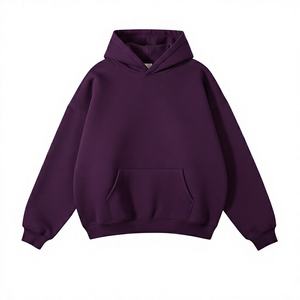 <b>Men's</b> <b>Orange</b> Hooded <b>Sweatshirt</b> Oversized Fit Fleece Embroidered Eco-Friendly Casual Autumn Style Solid Color Pocket Design - Product Image 2