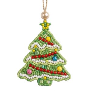 Beaded <b>Christmas</b> Tree <b>Ornament</b> Unique Contemporary Design Handcrafted <b>Felt</b> Hanging Decor Custom Wholesale Low MOQ Room Gift - Product Image 1