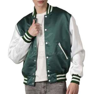 Men's Silk Casual Jacket with Stand Collar Breathable Eco-Friendly Fabric <b>Covered</b> <b>Button</b> Closure Modern Fashion Winter Jacket - Product Image 3
