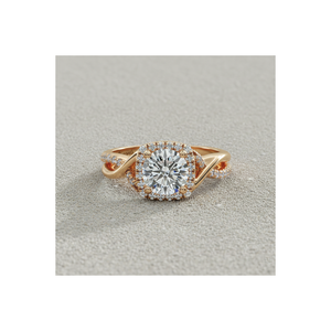 Anillo de Compromiso con Diamante Cultivado en Laboratorio, Oro Rosa de 14K, Corte Halo Infinito, para Fabricante de Joyería Personalizada Certificada, OEM ODM - Product Image 1