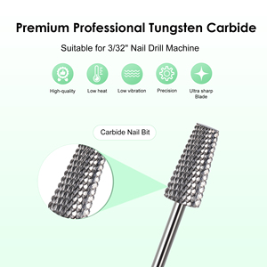 Yaqin <span class=keywords><strong>OEMD</strong></span> ODM Factory 3/32\" Forets à ongles professionnels en carbure de tungstène, coniques, à tête plate, coniques, pour le nettoyage des cuticules - Product Image 3