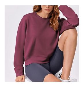 New Design Luxury Long Sleeve Round Neck Shoulder Slope Solid Comfortable Casual Women's Cotton Sweatshirt From Bangladesh - Product Image 5