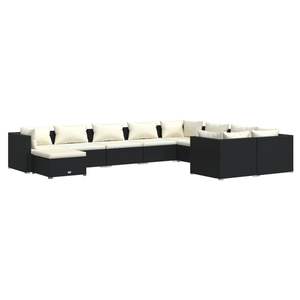 Conjunto Modular de Muebles de Jardín en Ratán Sintético Negro, Elegante Mobiliario de Exterior - Product Image 2