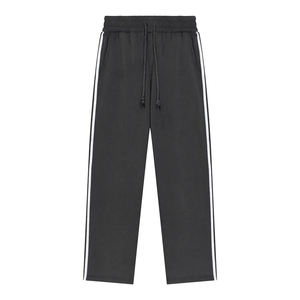 Pantalones de chándal anchos de tela para hombre al por mayor, estilo oversize, holgados, streetwear, con cintura elástica, rectos, para universitarios - Product Image 1