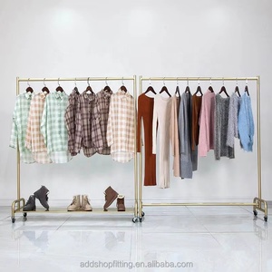 Modern Freestanding Garment Rack With Wheels Portable Metal <b>Clothes</b> Display Stand For Coats Vertical Single Rail Pre Assembled - Product Image 2