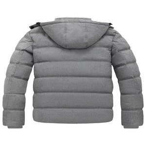 Oem Custom Plus Size Men's Bomber Winter Puffer <b>Jacket</b> Knitted Canvas Zipper <b>Waterproof</b> Breathable Hooded Warm <b>Padded</b> - Product Image 2