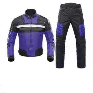 Combinaison de moto pour homme en PU rouge et noir, manches longues, coupe-vent, protection toutes saisons, veste et pantalon - Product Image 5