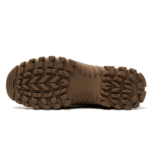 Botas Tácticas Unisex Color Caqui para Senderismo, Parte Superior de Gamuza, Cierre de Cremallera Lateral, Cordones, Suela de Goma, para Caza al Aire Libre, Uso en Otoño - Product Image 3